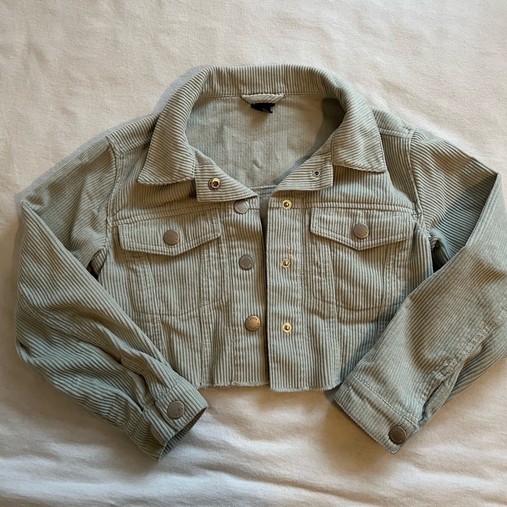 H&M girls crop corduroy jacket size small